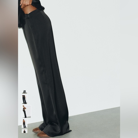 Satin High-waisted pants - Picture 4 of 4